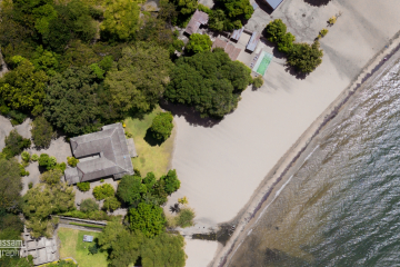 Aerial Shot of Conforzi Lake House, Lake Malawi