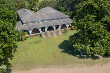 Aerial Shot of Conforzi Lake House, Lake Malawi