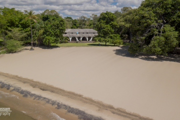 Aerial Shot of Conforzi Lake House, Lake Malawi